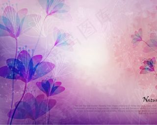 线描花朵背景,背景元素