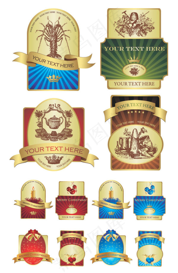 欧式label矢量素