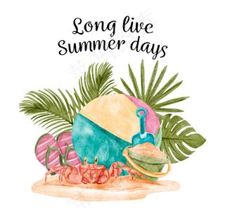 夏季沙滩度假元素