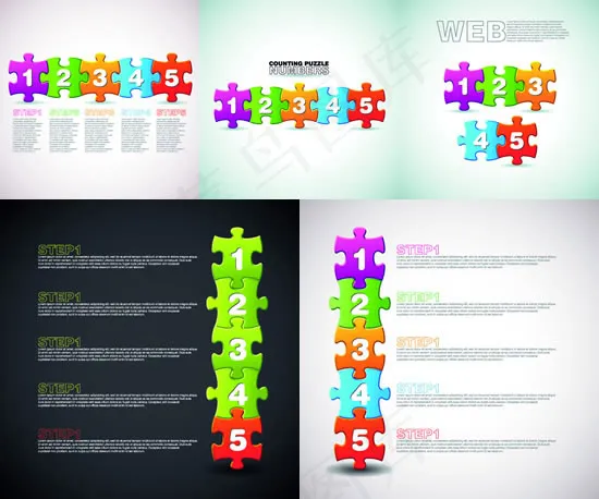 数字拼图背景eps,ai矢量模版下载