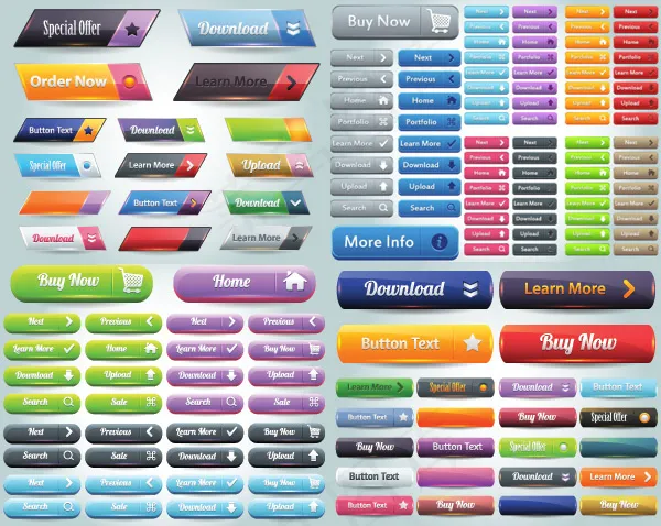 网站按钮矢量eps,ai矢量模版下载