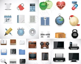 办公与健身图标,免抠元素