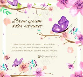 花枝和蝴蝶矢量