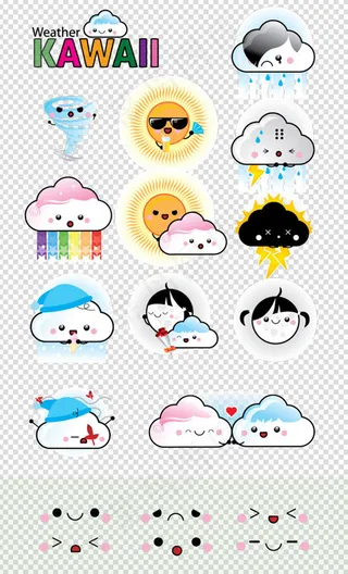 天气图标表情,免抠元素