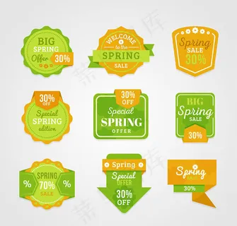 春季促销标签,免抠元素