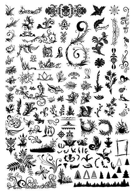 花纹、昆虫、树木