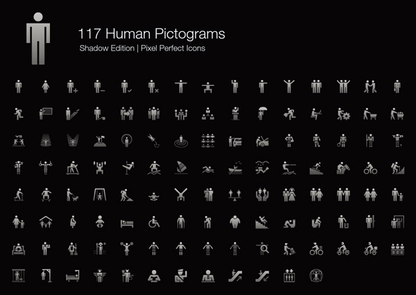人形动作图标集,免抠元素eps,ai矢量模版下载