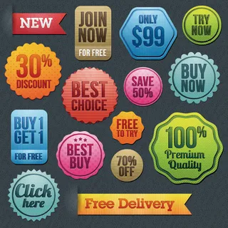 简约圆形网站标签,免抠元素