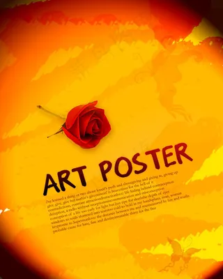 水彩背景与红玫瑰