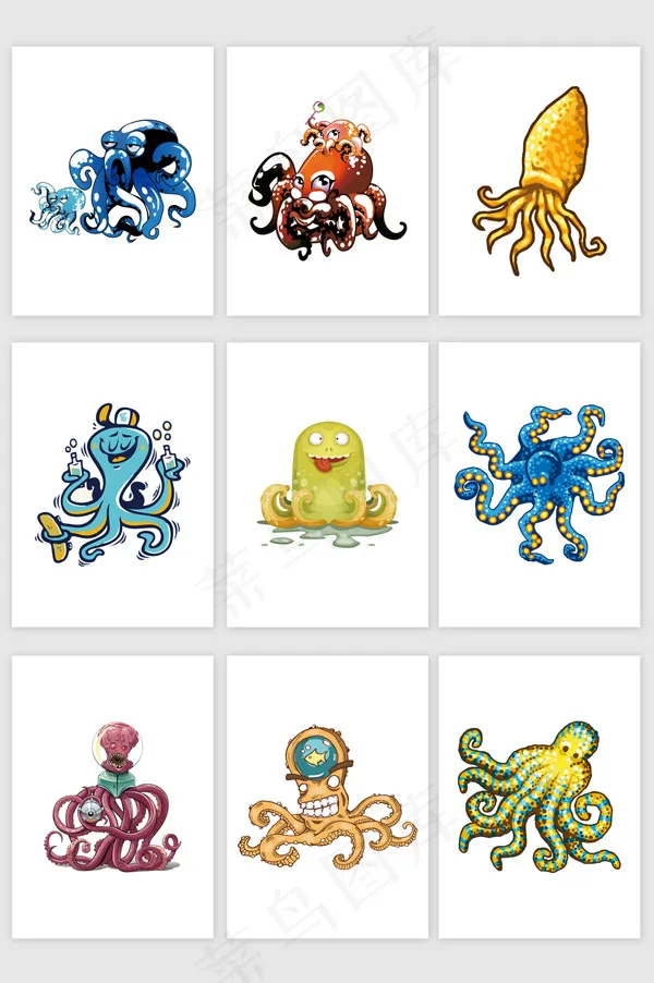 卡通恐怖章鱼eps,ai矢量模版下载