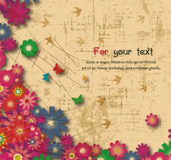 复古花纹背景2,背景元素