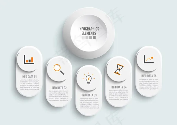 按钮式数字图表eps,ai矢量模版下载