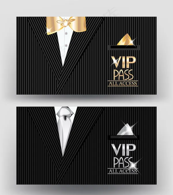 条纹西装VIP卡eps,ai矢量模版下载