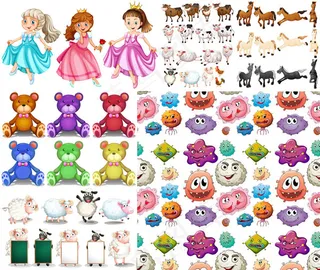 卡通人物与动物