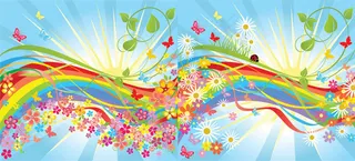 缤纷花世界矢量