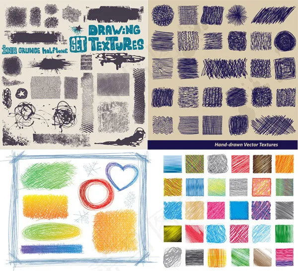 手绘线稿贴图eps,ai矢量模版下载