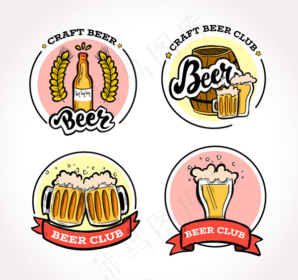 手绘啤酒标签