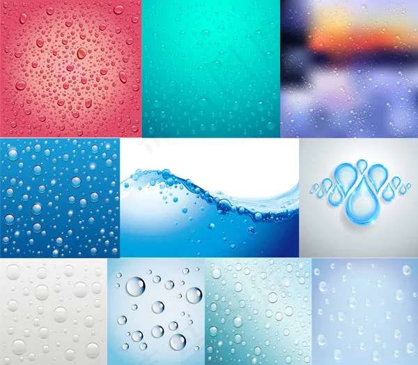水珠水滴背景eps,ai矢量模版下载