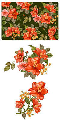 韩国花纹背景_215,背景元素