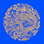 矢量中国古典圆形金龙图案