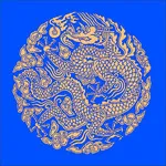矢量中国古典圆形金龙图案ai矢量模版下载