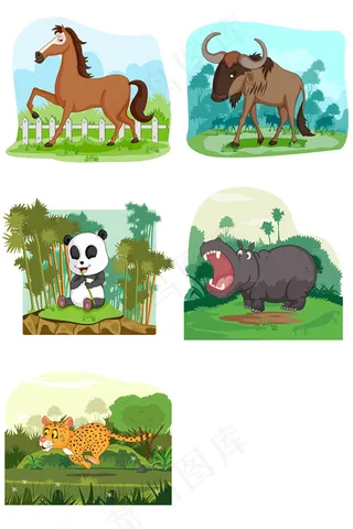 卡通动物矢量,免抠元素