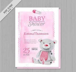 迎婴派对邀请卡