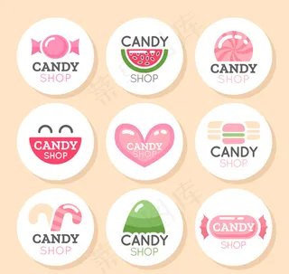 圆形糖果店标签