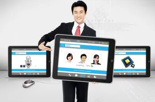 商务人士与电脑