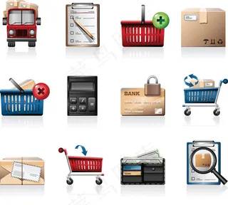 购物图标矢量,免抠元素