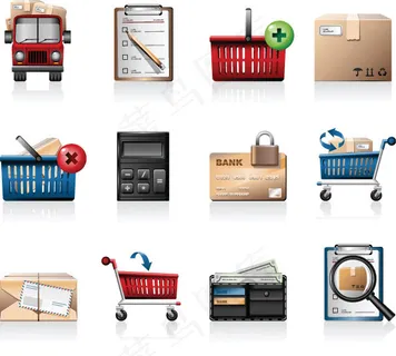 购物图标矢量,免抠元素 购物图标矢量,免抠元素