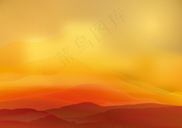 手绘大自然风景eps,ai矢量模版下载
