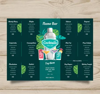 酒吧酒水单矢量