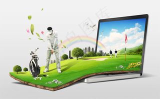 打高尔夫的男人