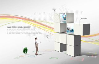 曲线与立方体美女