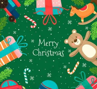 圣诞玩具边框贺卡