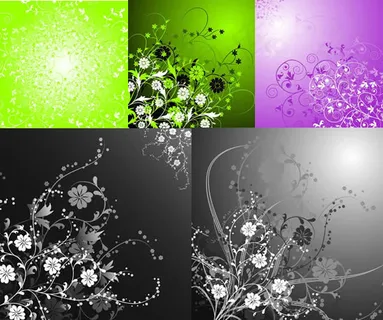 花枝伸展眩光背景,背景元素