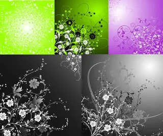 花枝伸展眩光背景,背景元素