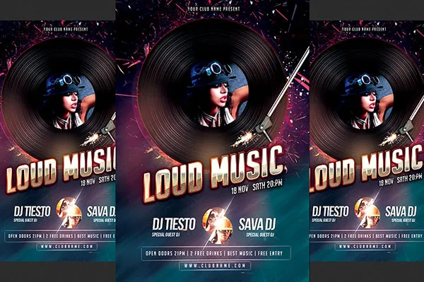 夜店音乐海报psd模版下载
