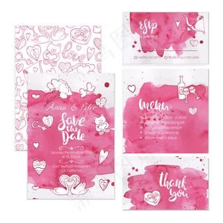 水彩晕染请柬贺卡