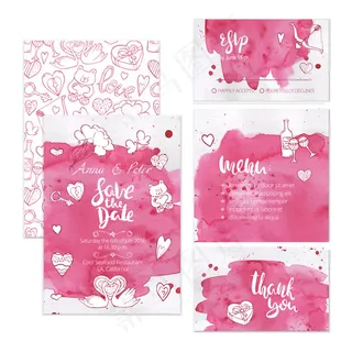 水彩晕染请柬贺卡