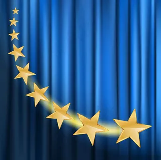 弧形五角星矢量