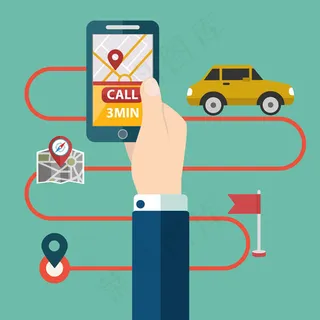 用手机打车的手臂