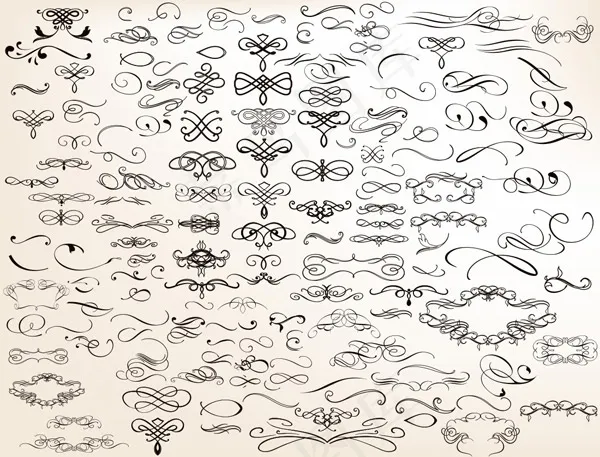 欧式线条花纹ai矢量模版下载