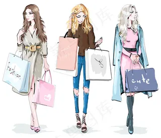 提购物袋的美女