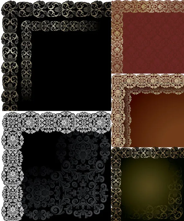 欧式花纹花边eps,ai矢量模版下载