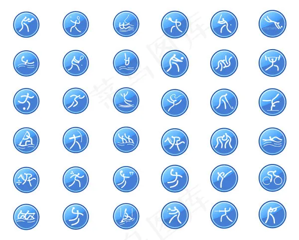 运动项目图标ai矢量模版下载