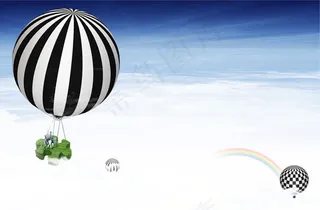 热气球金融商务,背景元素