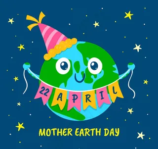 手拿拉旗的地球