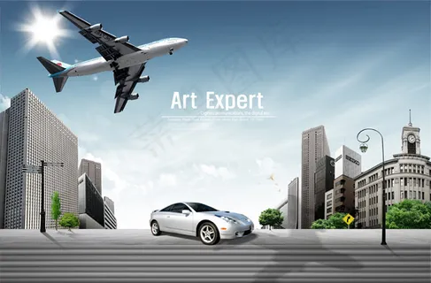 建筑与汽车飞机